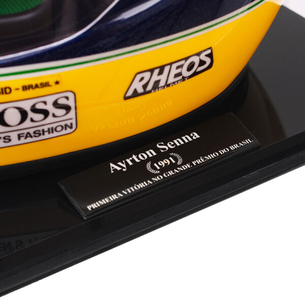 Miniature Replica of Ayrton Senna's Official Helmet – 1991 Brazilian GP - Image 6